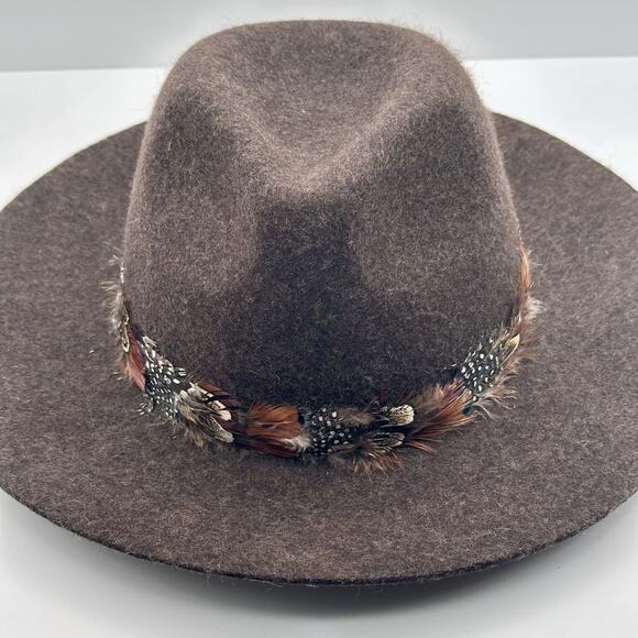 One Fresh Hat Feather Boho 100% Wool Felt One Size Penny Lane Bohemian Festival - Picture 2 of 7